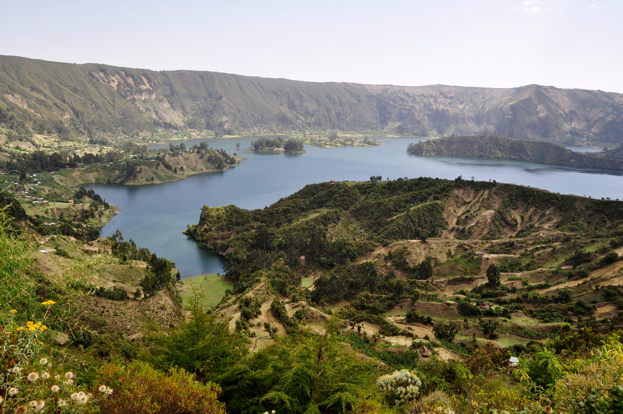 Lake Wancii and the surrounding volcanic landscape